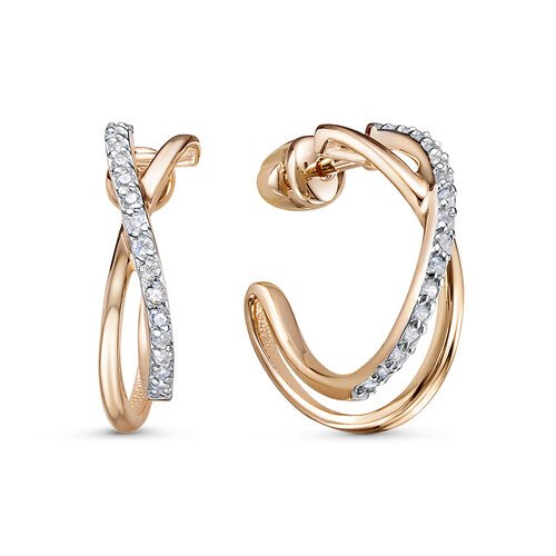 

Серьги из красного золота ЯХОНТ Золотой 2720693, фианит, 2720693