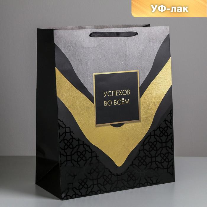 

Пакет ламинированный «Успехов во всем», XL 49 х 40 х 19 см, Черный