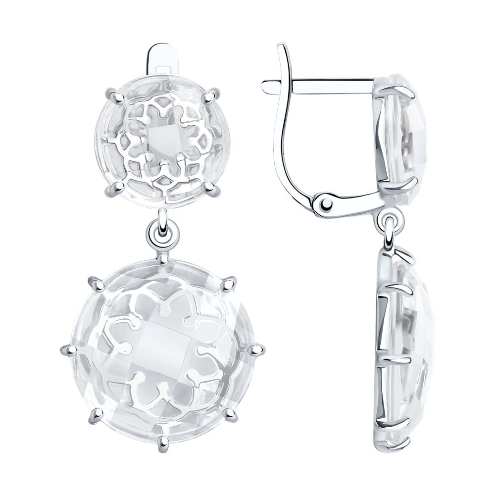 

Серьги подвески из серебра SOKOLOV 92022601, горный хрусталь, 92022601