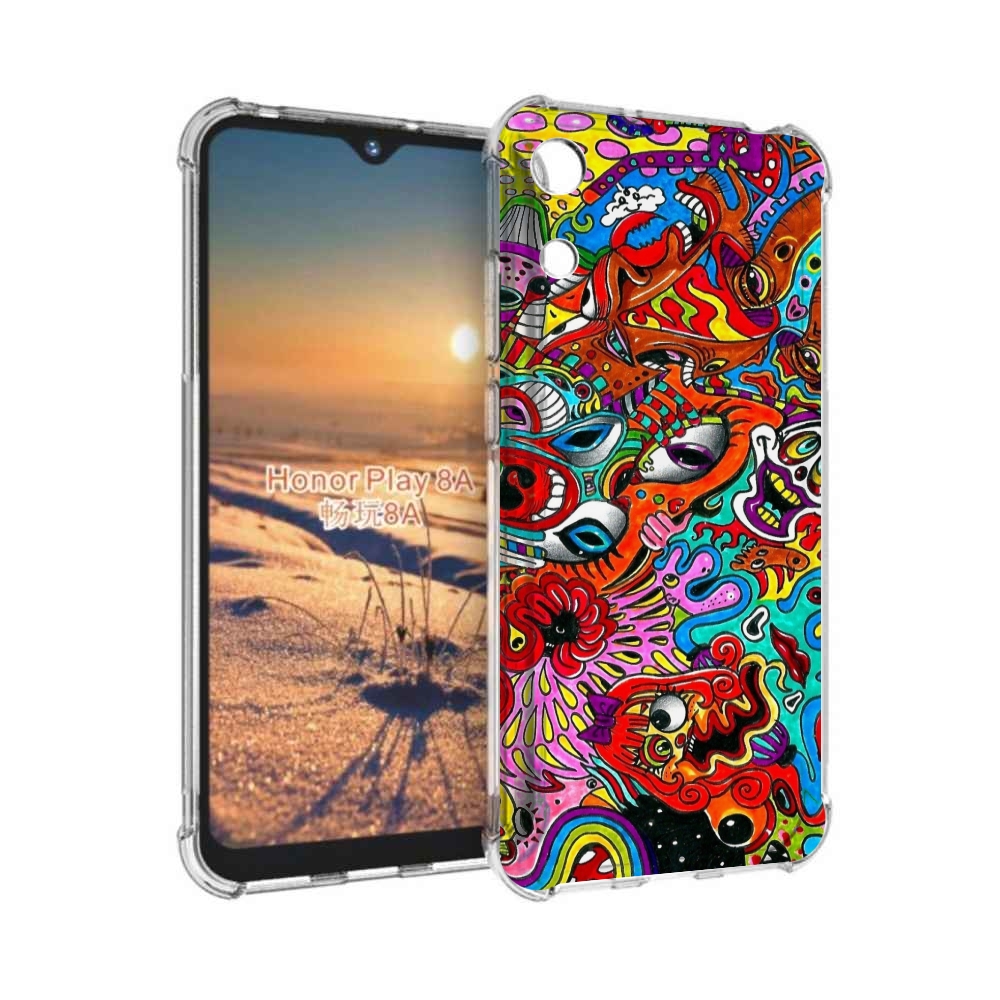 

Чехол бампер MyPads разные абстракции яркие для Honor 8A, Прозрачный, Tocco