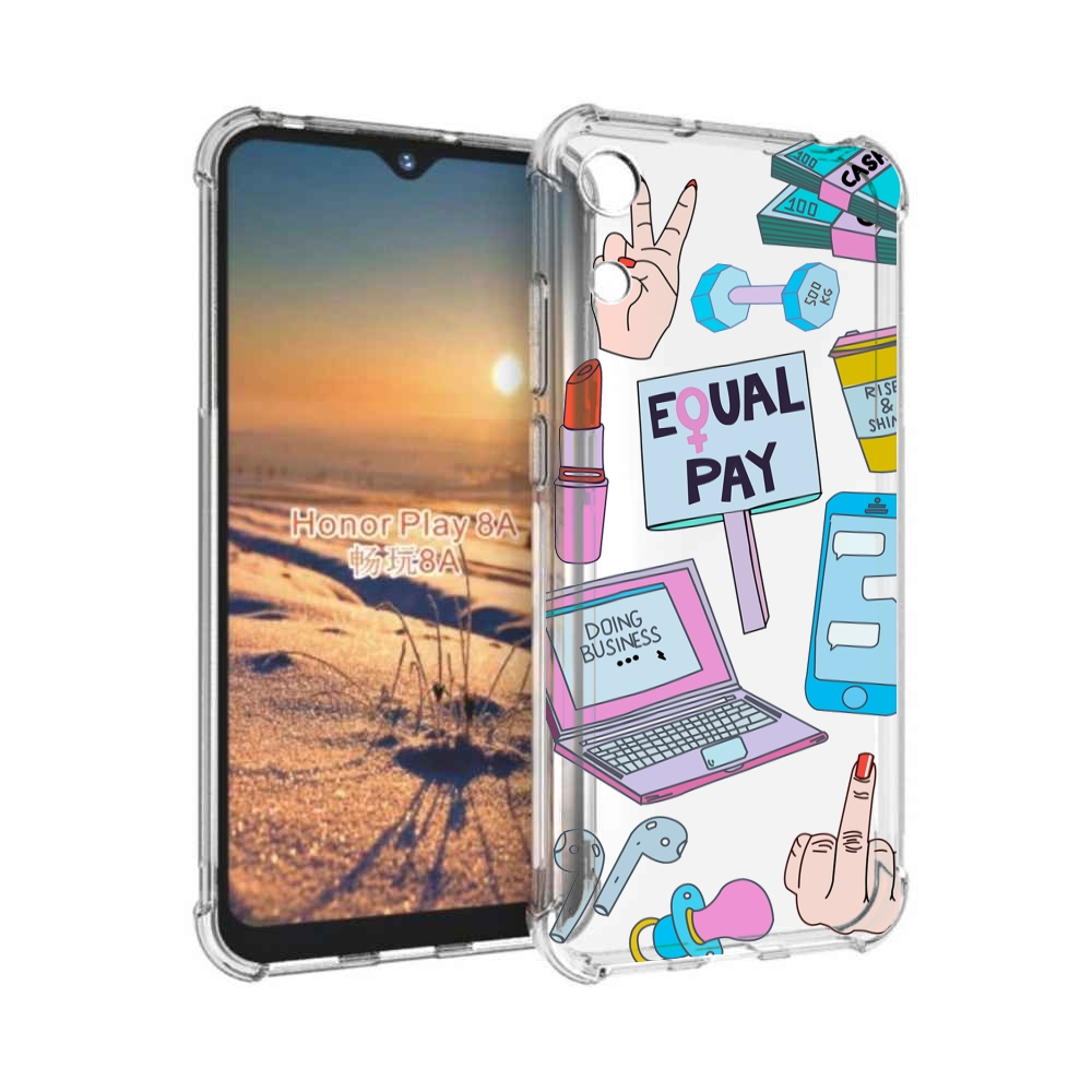 

Чехол бампер MyPads разные-штучки для Honor 8A, Прозрачный, Tocco