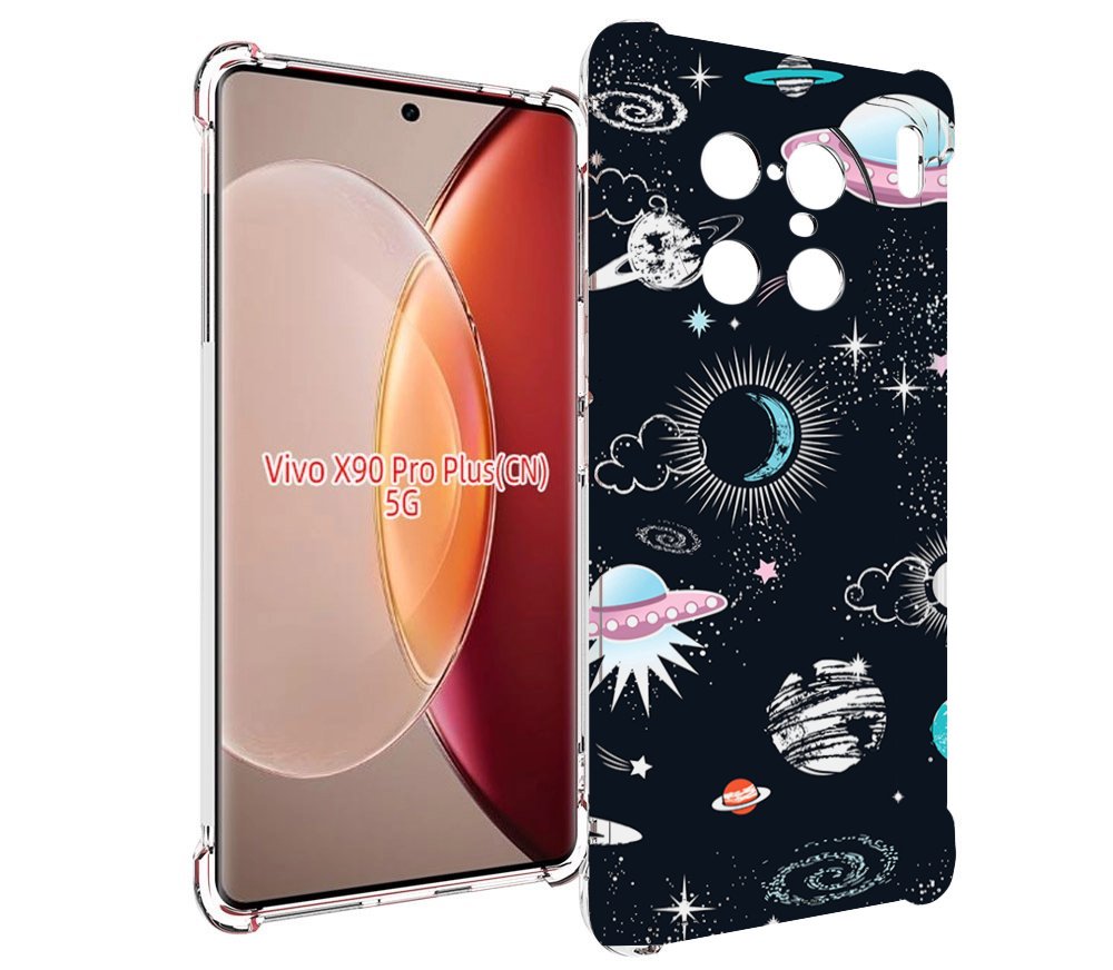 

Чехол MyPads космос-мини-картинки для Vivo X90 Pro Plus, Прозрачный, Tocco