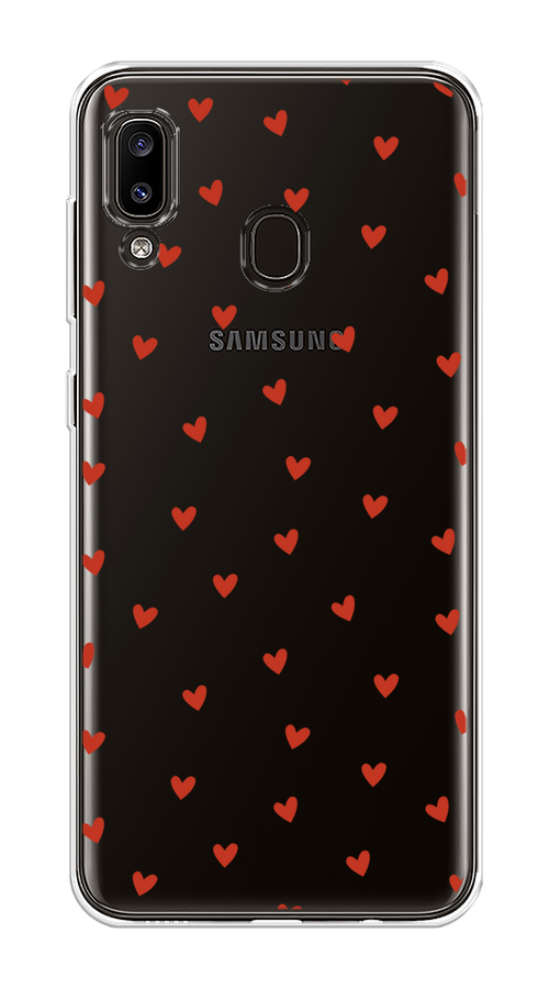 

Чехол на Samsung Galaxy A30/A20 "Red hearts", Красный;прозрачный, 27550-1