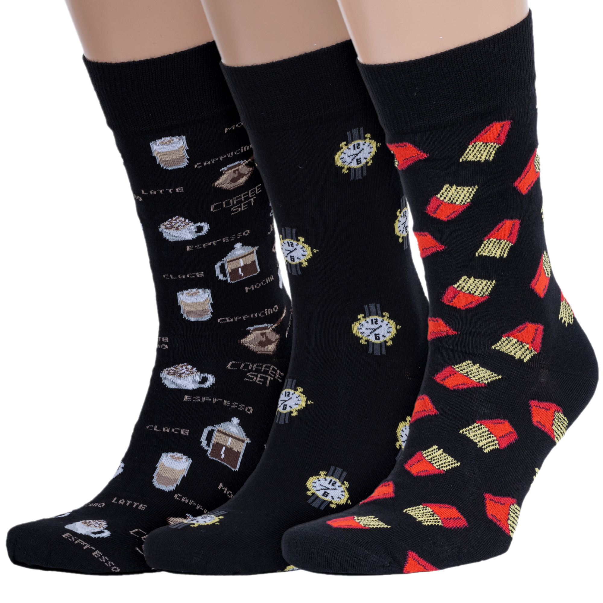 

Комплект носков мужских Rusocks 3-М3-1301М черных; разноцветных 25-27, 3-М3-1301М