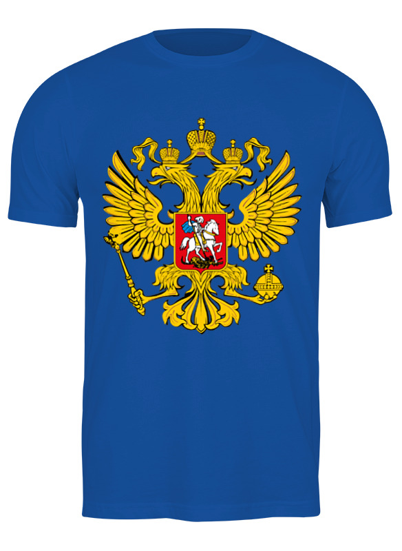 

Футболка мужская Printio Российский герб 656691 синяя M, Синий, Российский герб 656691