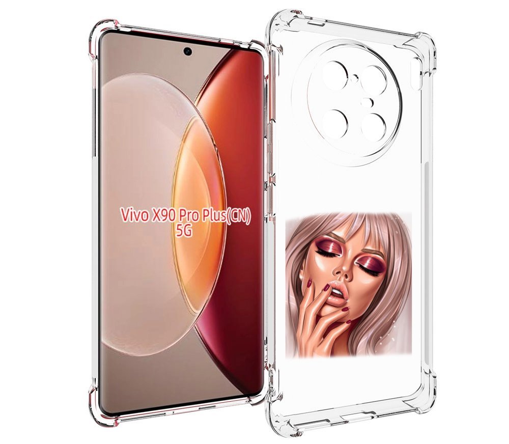 Чехол MyPads красивый-портрет-девушки женский для Vivo X90 Pro Plus