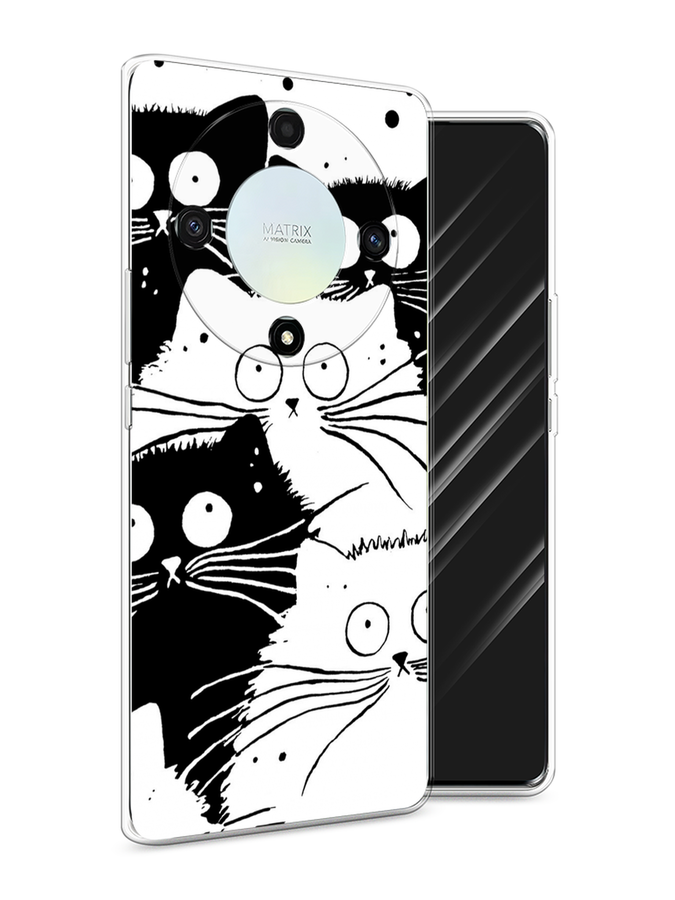 

Чехол Awog на Honor X9A "Коты черно-белые", Черный;белый, 6120850-2
