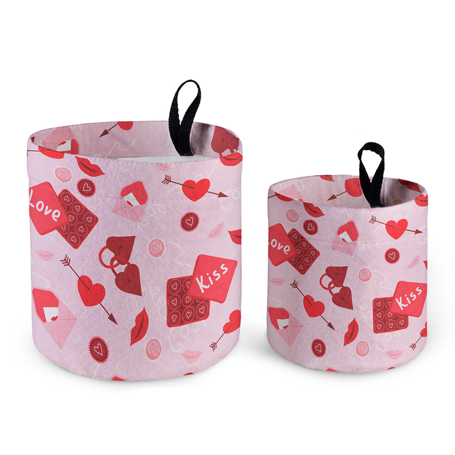 

Корзинка органайзер для хранения из войлока JoyArty "Kiss love", ofp_422659, 2 шт., Kiss love