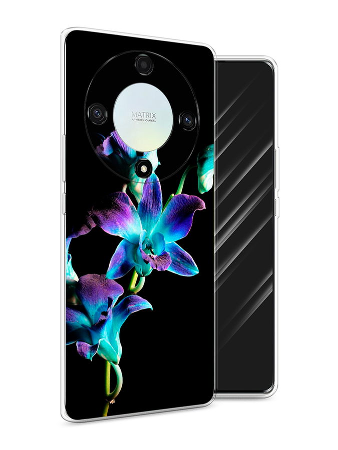 

Чехол Awog на Honor X9A "Синий цветок на черном", Черный;голубой;синий, 6120850-8