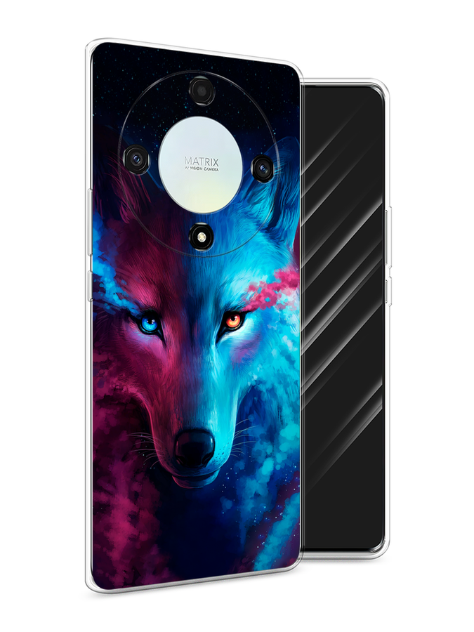 

Чехол Awog на Honor X9A "Волшебный волк", Голубой;розовый, 6120850-1
