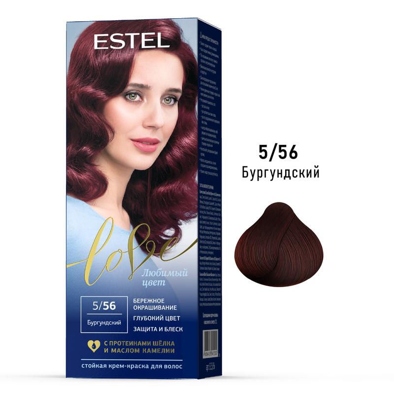 

Краска для волос ESTEL LOVE 5.56 бургундский 50+50+15 мл, Краска для волос