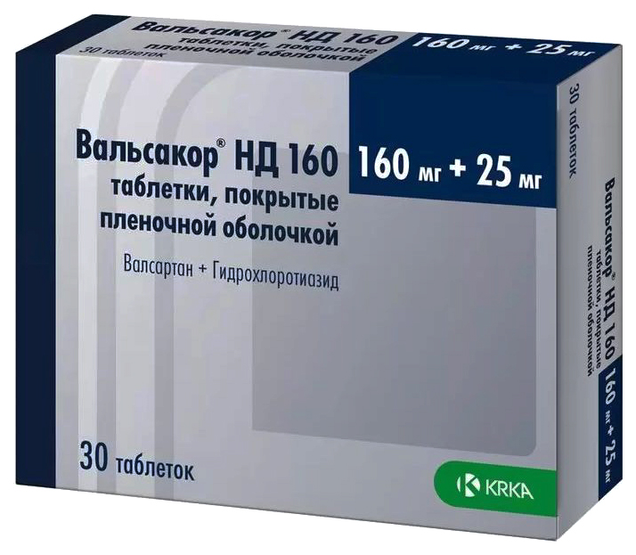 Купить Вальсакор HД 160 таблетки 160 мг+25 мг 30 шт., KRKA