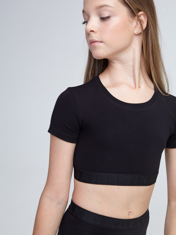 

Кроп-топ тренировочный для девочек Belkina Т0013, черный, 128, Т0013