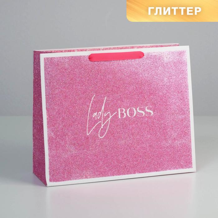 

Пакет ламинированный горизонтальный Lady boss, M 32  26  12 см, Розовый