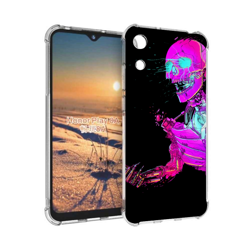 

Чехол бампер MyPads скелет-робот-фиолетовый для Honor 8A, Прозрачный, Tocco