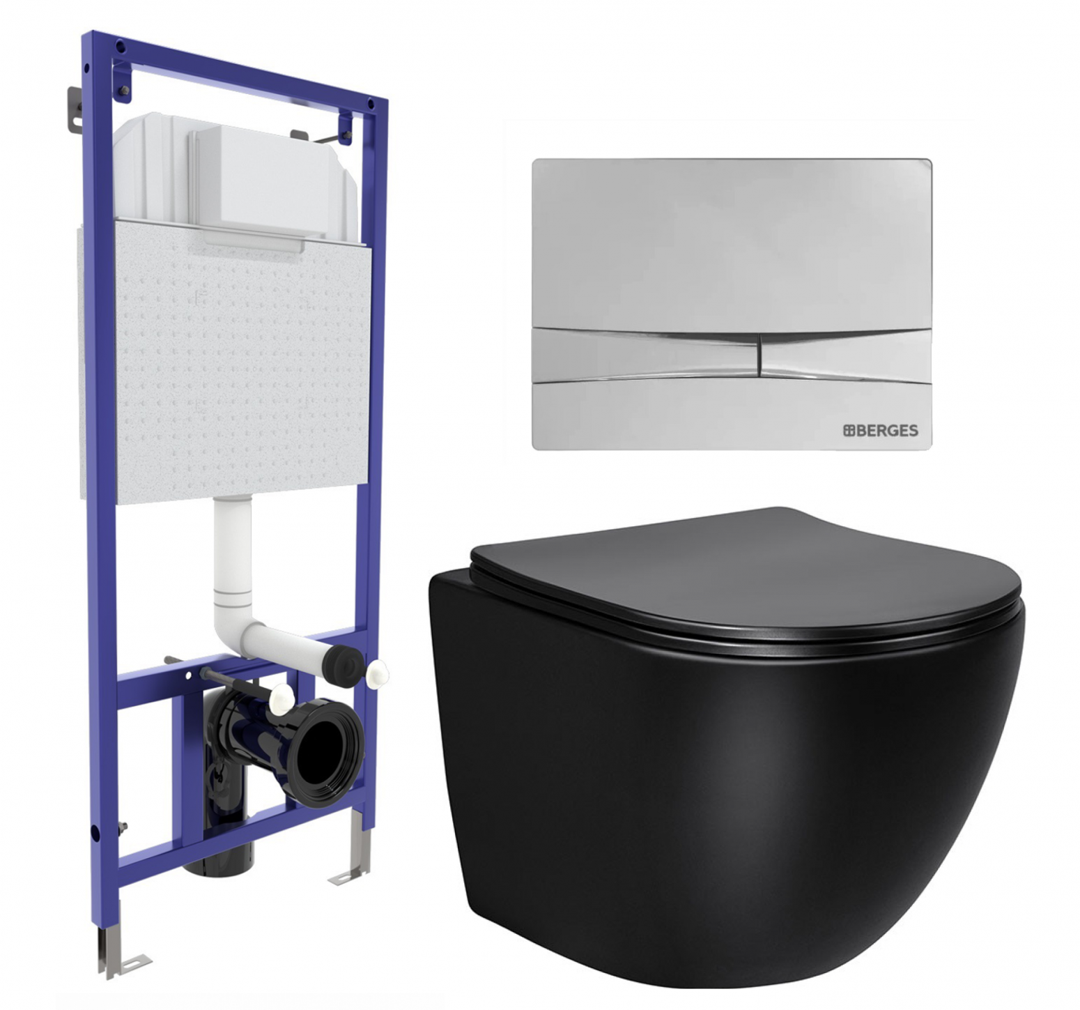 

Комплект: инсталляция Berges Wasserhaus Novum + унитаз Globo MB + кнопка хром, 565534