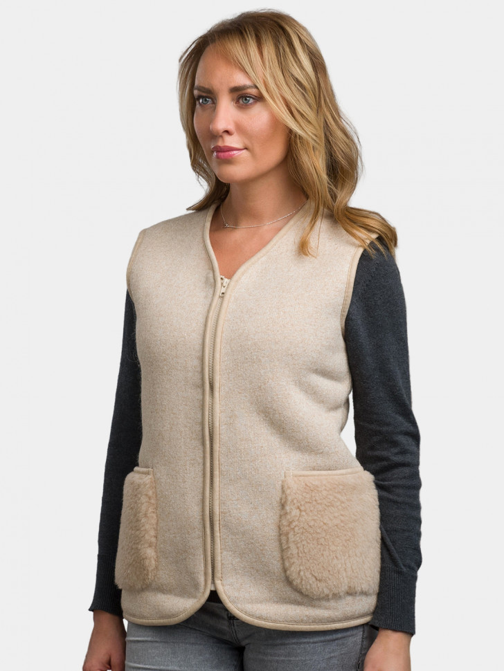 фото Утепленный жилет женский holty кристина бежевый 56 ru