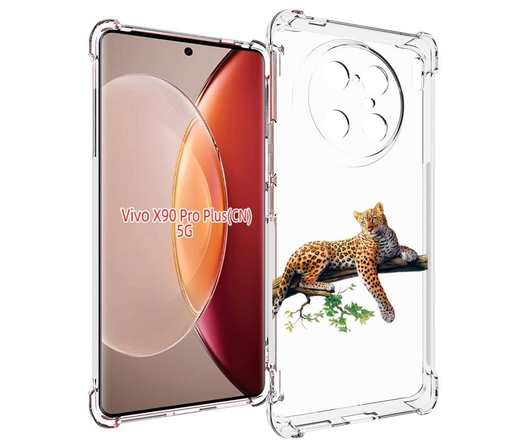 

Чехол MyPads леопард-на-дереве детский для Vivo X90 Pro Plus, Прозрачный, Tocco