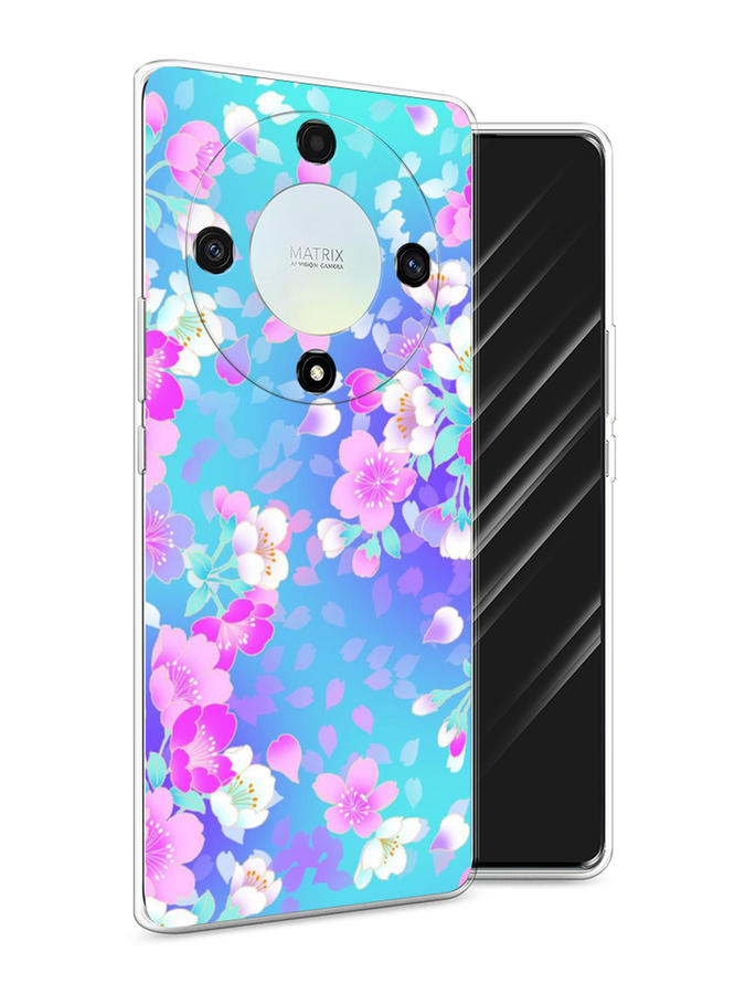 

Чехол Awog на Honor X9A "Яблоневые цветы", Голубой;розовый;белый, 6120850-8