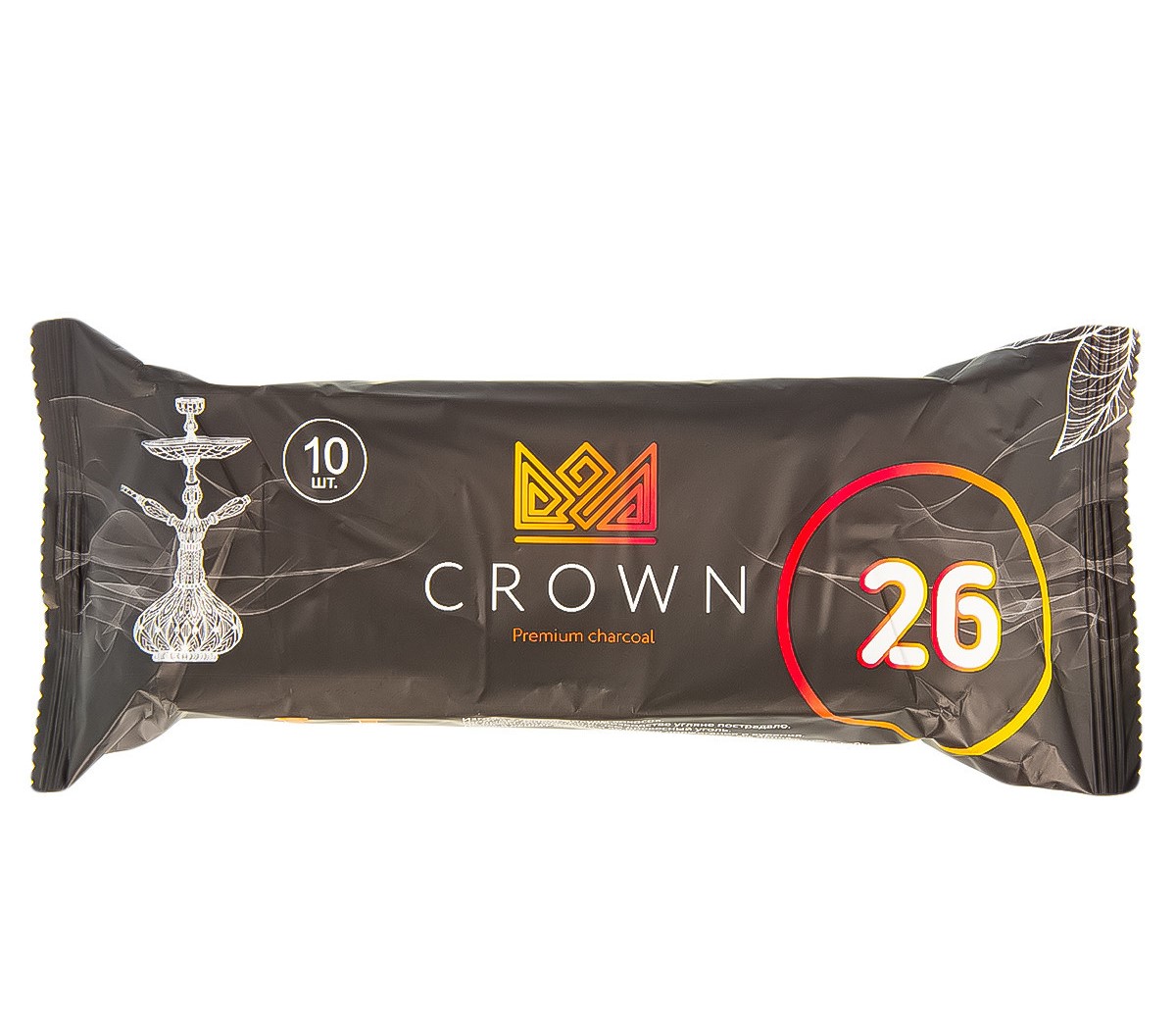 Уголь для кальяна Crown кокосовый 26 мм, 10 шт