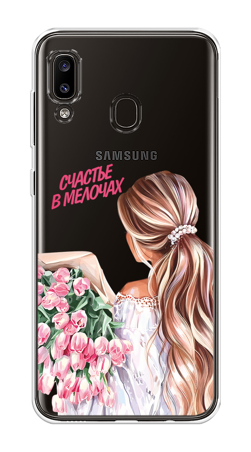 

Чехол на Samsung Galaxy A30/A20 "Простые радости", Прозрачный;розовый;белый;бежевый, 27550-1
