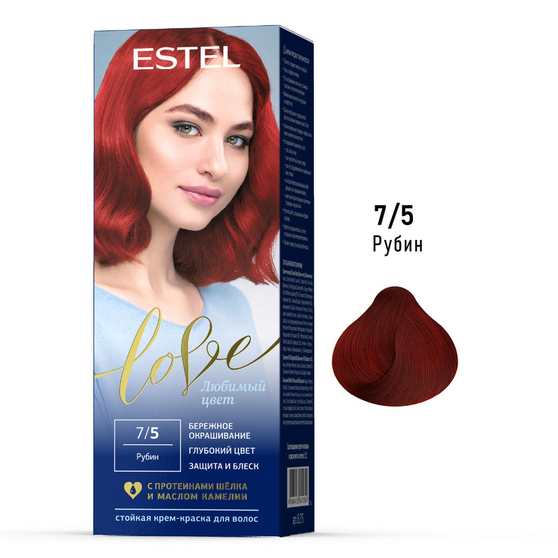 

Краска для волос ESTEL LOVE 7.5 рубин 50+50+15 мл, Краска для волос
