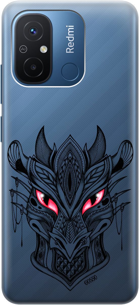 

Силиконовый чехол на Xiaomi Redmi 12C с 3D принтом "Dragon" прозрачный, Прозрачный;черный, 158933