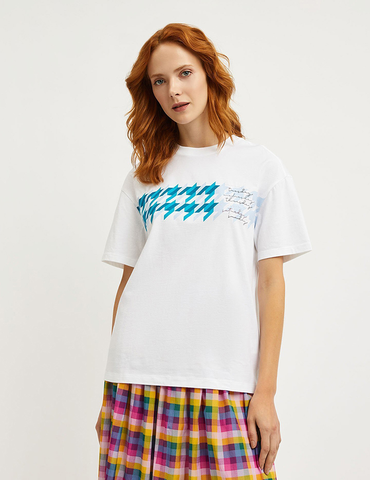 

Футболка женская United Colors of Benetton 21A_33AJE1BC2 разноцветная L, 21A_33AJE1BC2