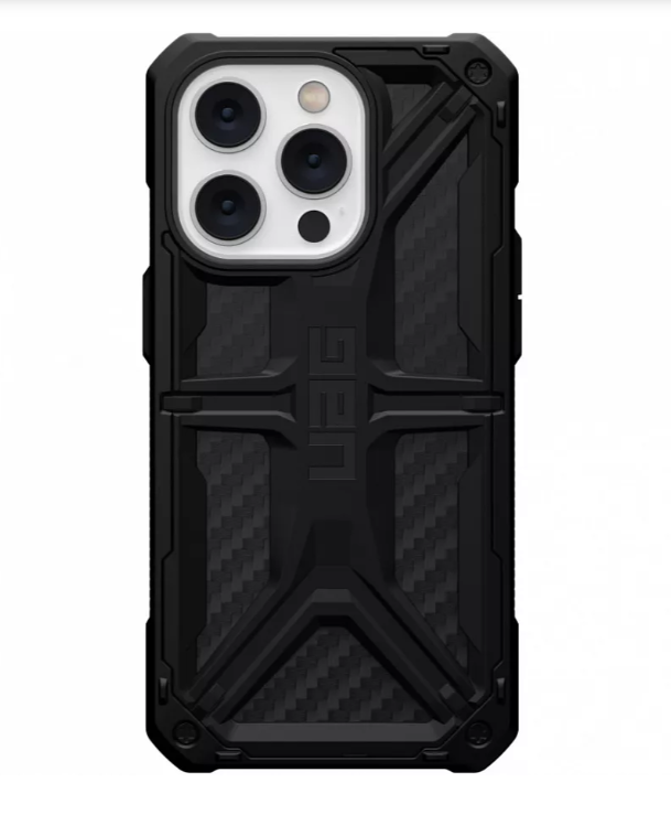 фото Чехол uag monarch для iphone 14 pro чёрный карбон (carbon fiber) nobrand