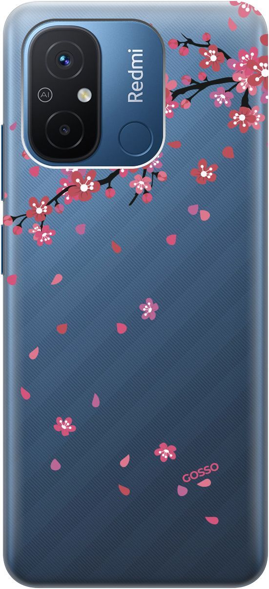

Силиконовый чехол на Xiaomi Redmi 12C с 3D принтом "Sakura" прозрачный, Прозрачный;коричневый, 158933
