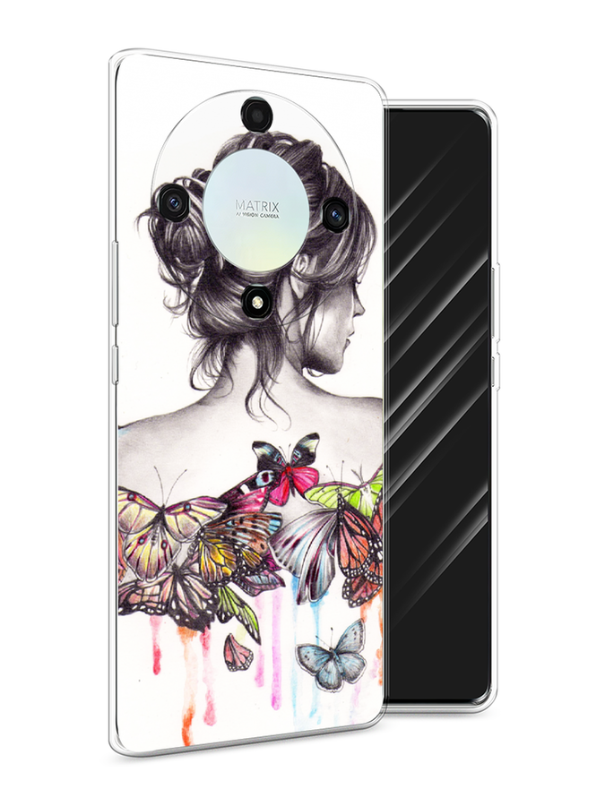 

Чехол Awog на Honor X9A "Девушка с бабочками", Коричневый, 6120850-10