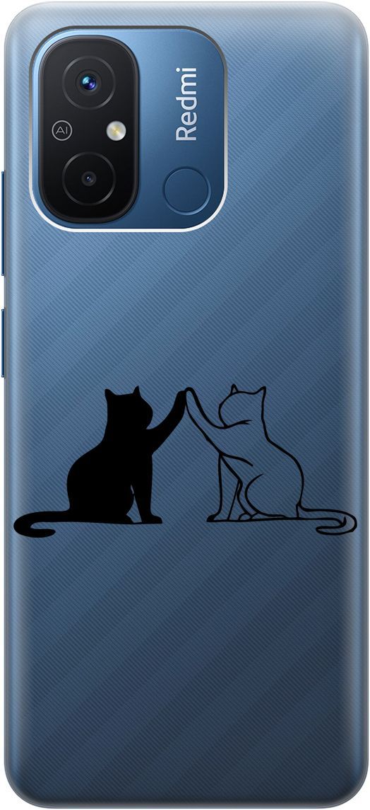 

Силиконовый чехол на Xiaomi Redmi 12C с 3D принтом "Cats" прозрачный, Прозрачный;черный, 158934