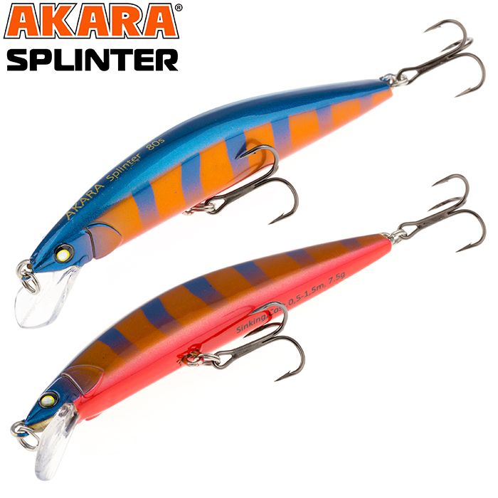 

Воблер Akara Splinter 80S 7,5 гр 1/4 oz 3,1 in A212, Разноцветный, Splinter