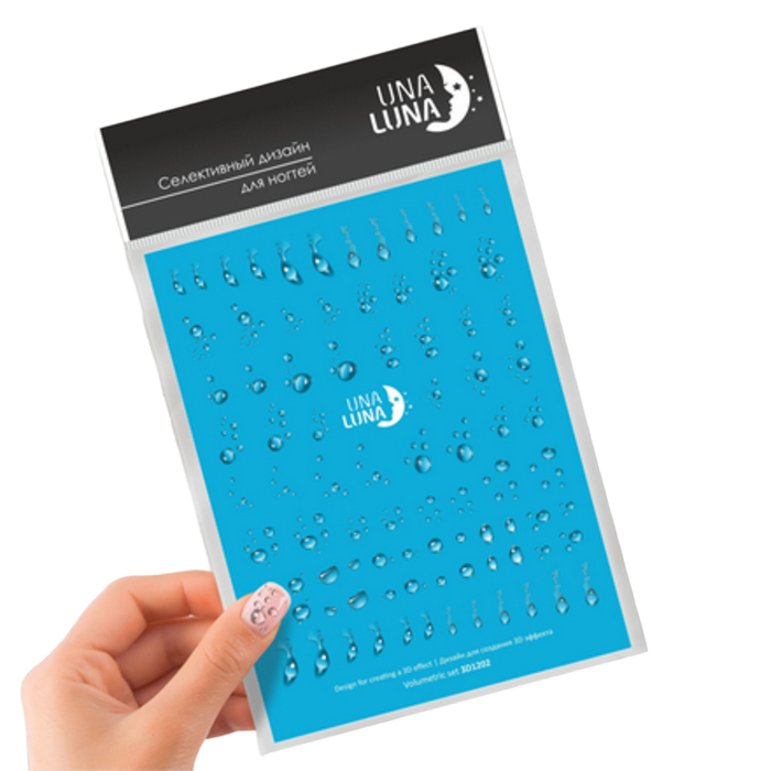 

3D-cлайдер для ногтей Una Luna Volumetric Set №3D1202, Прозрачный