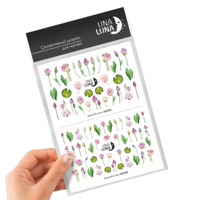

Слайдер-дизайн Una Luna Aquarelle Lotus №AQ1305, Разноцветный