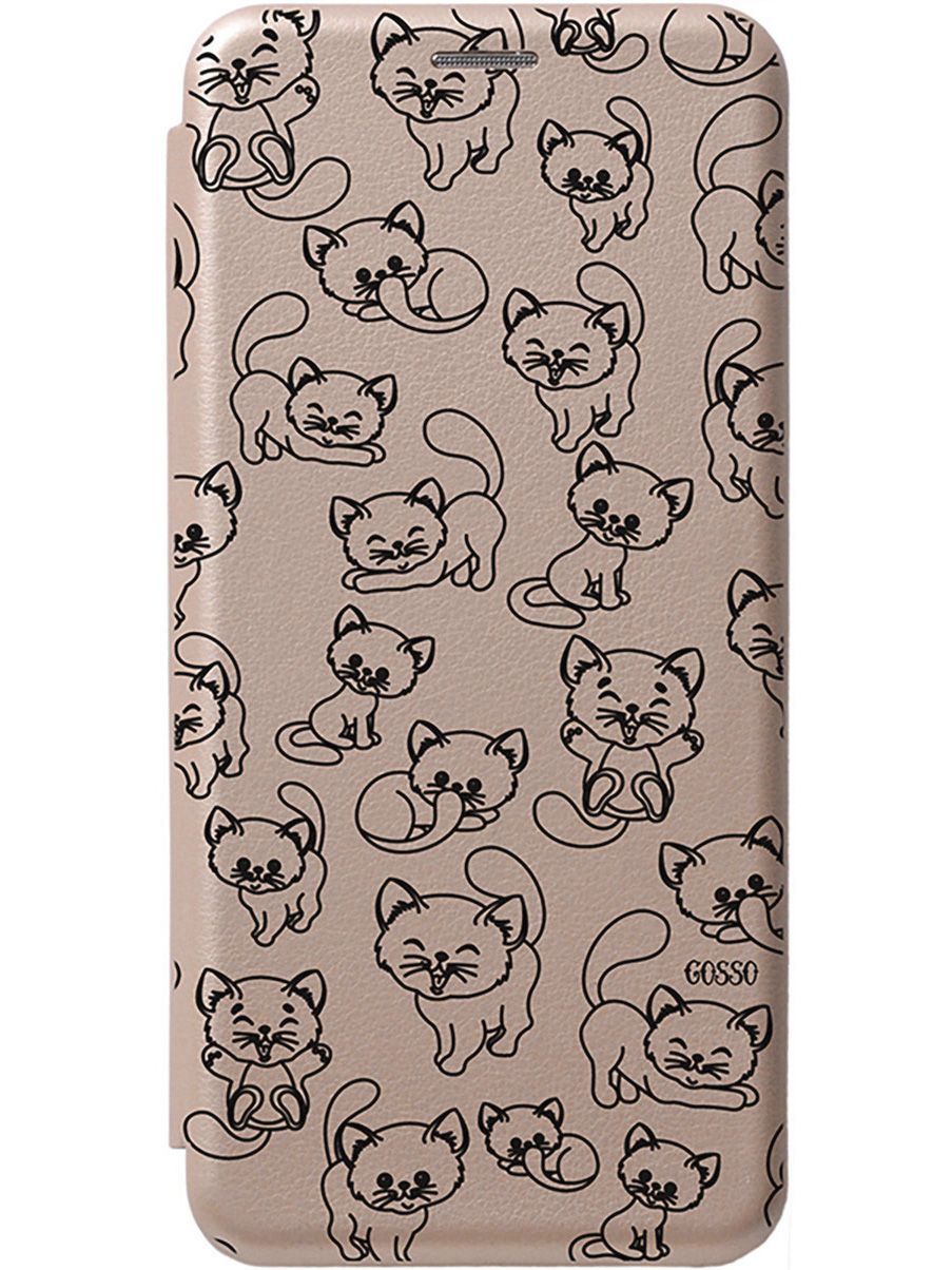 

Чехол-книжка на Xiaomi Redmi 12C с 3D принтом "Cute Kitties" золотой, Золотистый;черный, 158942