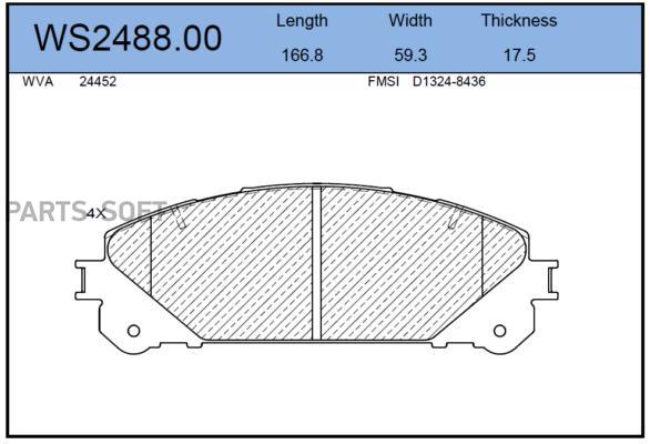 

JEENICE WS248800 Колодки тормозные дисковые | перед |