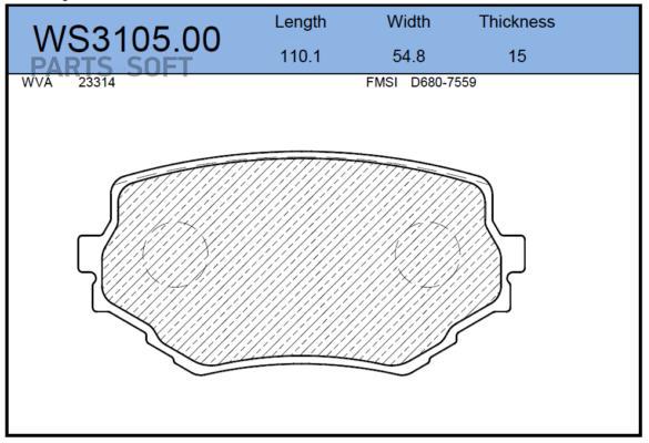 

Тормозные колодки JEENICE передние дисковые WS310500