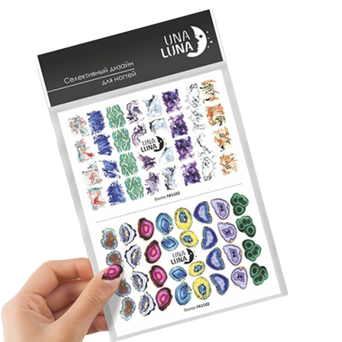 Купить Слайдер-дизайн для ногтей Una Luna Stones №FA1102