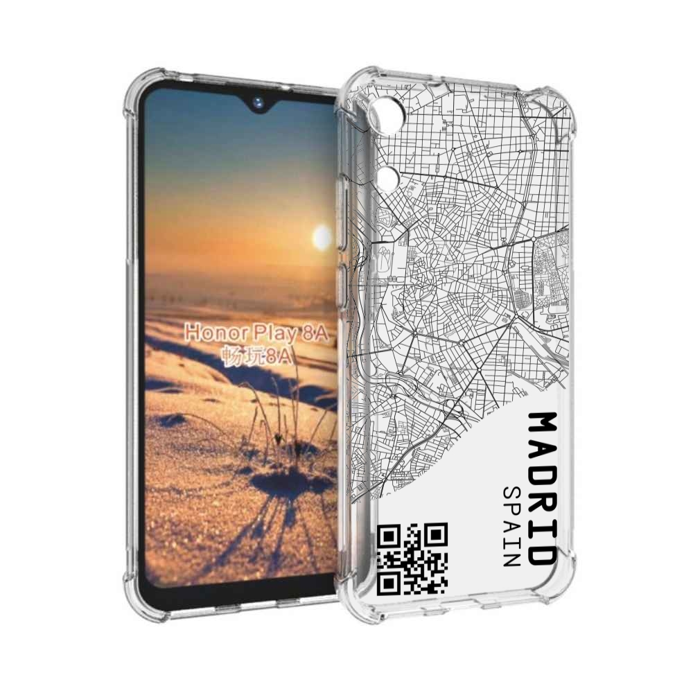 

Чехол бампер MyPads схема-мадрид для Honor 8A, Прозрачный, Tocco