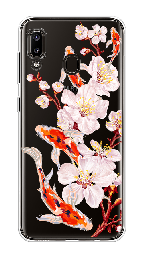 

Чехол на Samsung Galaxy A30/A20 "Карпы и сакура", Оранжевый;розовый;бежевый;прозрачный, 27550-1