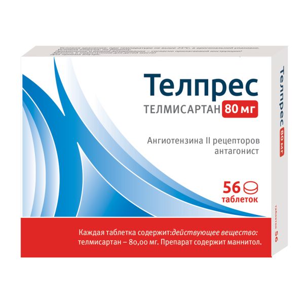 Купить Телпрес таблетки 80 мг 56 шт., Laboratorios Liconsa
