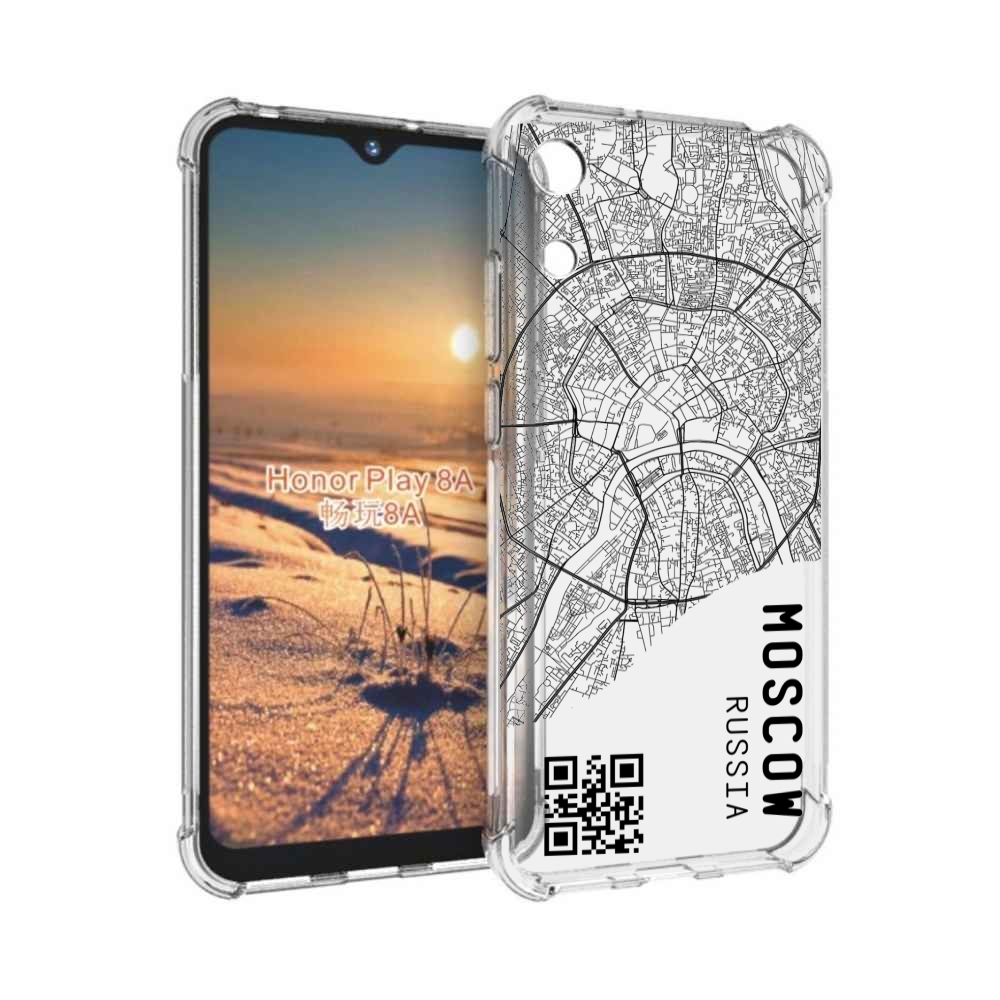 

Чехол бампер MyPads схема-москва для Honor 8A, Прозрачный, Tocco