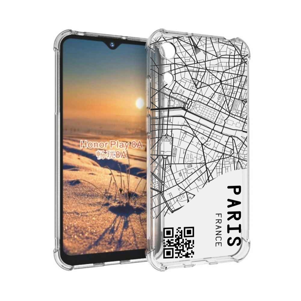

Чехол бампер MyPads схема-париж для Honor 8A, Прозрачный, Tocco