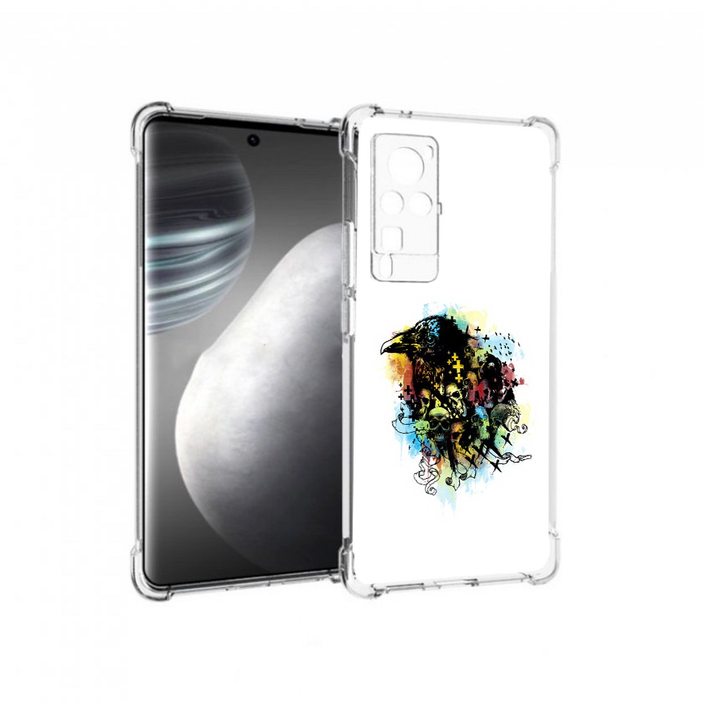 

Чехол MyPads Tocco для Vivo X60 pro ворон и черепа (PT226972.385.273), Прозрачный, Tocco