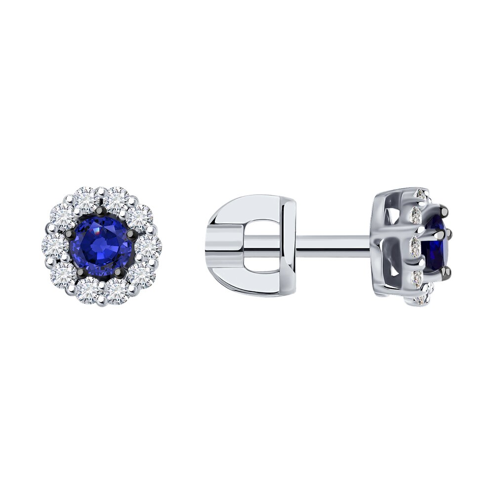 

Серьги из белого золота с бриллиантом/сапфиром Diamant 52-222-01768-1, 52-222-01768-1