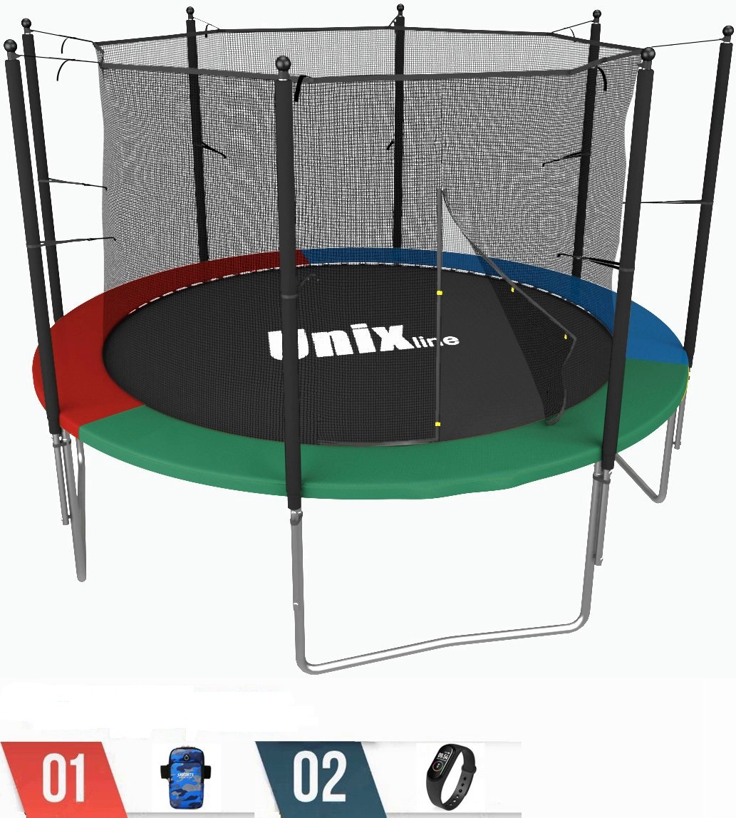 

Батут каркасный Unix Line 8ft (2,44 м) Simple (inside) + набор аксессуаров, Разноцветный, 8ft Simple (inside) Color