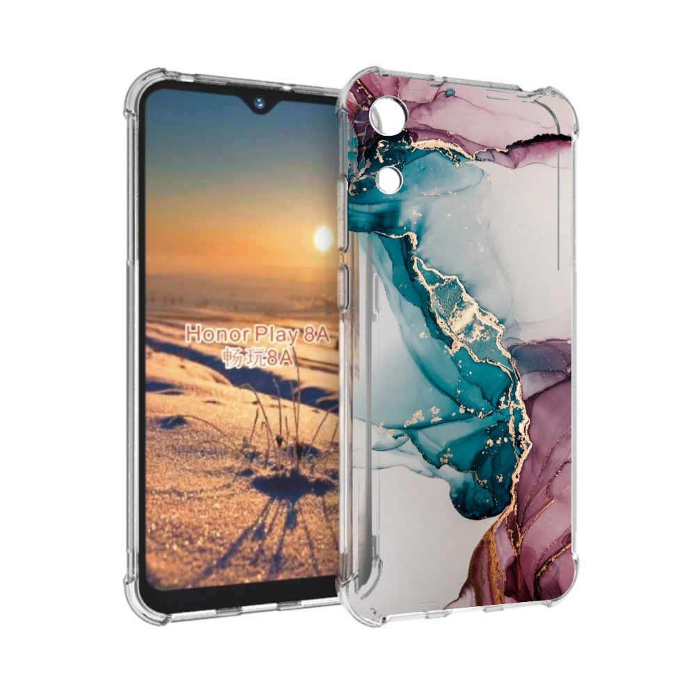 

Чехол бампер MyPads фиолетовый синий краски для Honor 8A, Прозрачный, Tocco