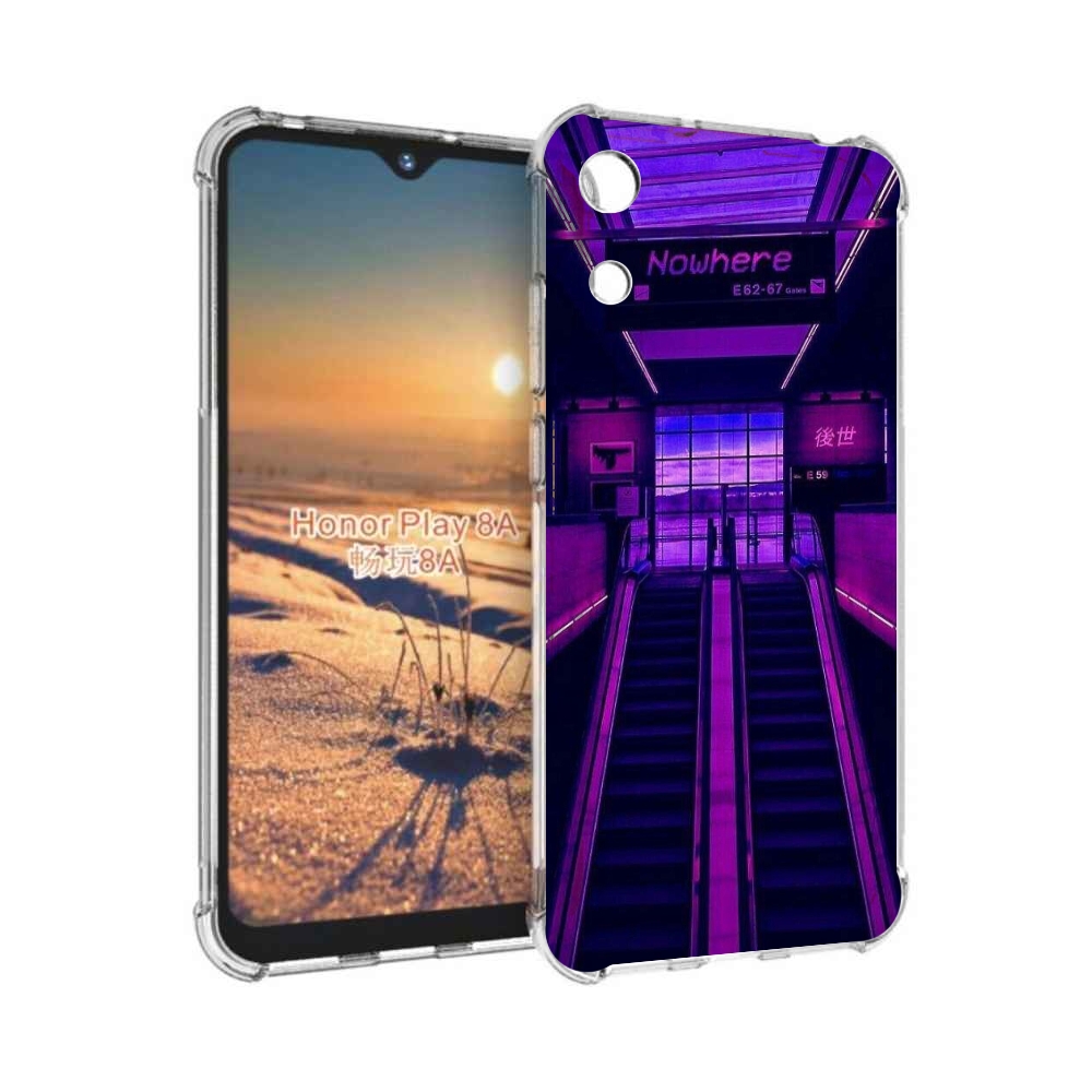 

Чехол бампер MyPads фиолетовый эскалатор для Honor 8A, Прозрачный, Tocco