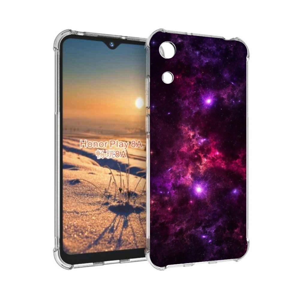 

Чехол бампер MyPads фиолетовый-космос-с-облаками для Honor 8A, Прозрачный, Tocco